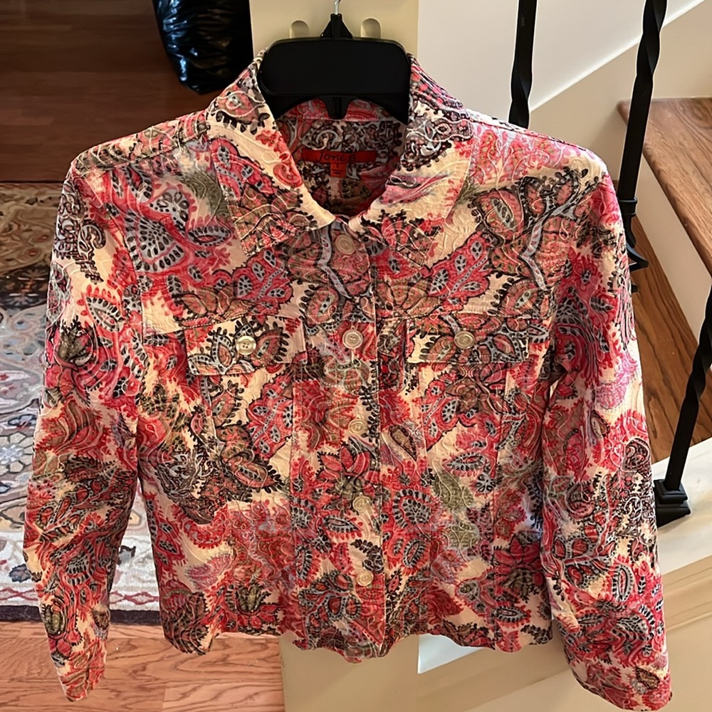 Joni B Floral Tapestry style Jean Jacket/Small